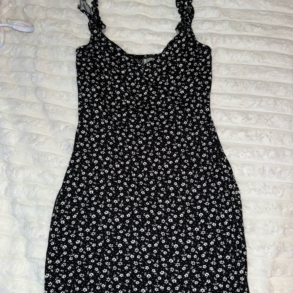 Black and White Floral Dress